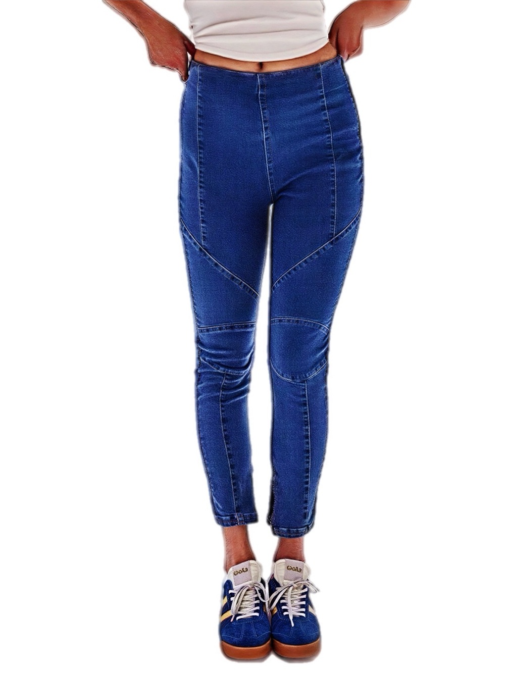 Free People We The Free Bella Motto Jean Prophecy Blue Size 27 New With Tags